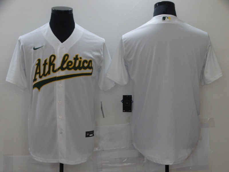 Men's Oakland Athletics White Home Blank Jersey